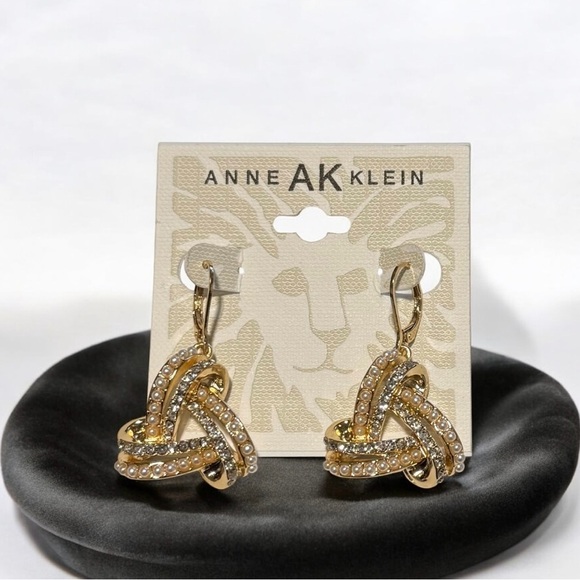 🆕Anne Klein Gold Tone Knot Earrings - Picture 6 of 10